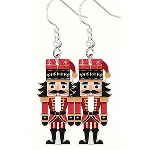 Nutcracker Christmas Holiday Earrings. French hooks for pierced ears. Brand ne - Picture 2 of 2